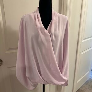 Alfani Pink Wrap Blouse with Relaxed Sleeves